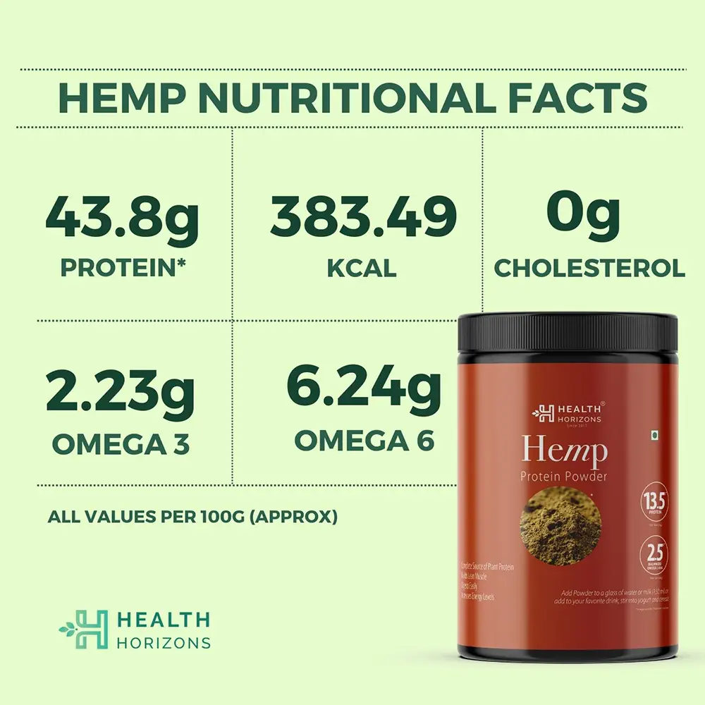 Health Horizons Cold Milled Raw Hemp Seeds Powder (Protein) 500gm - Image 5