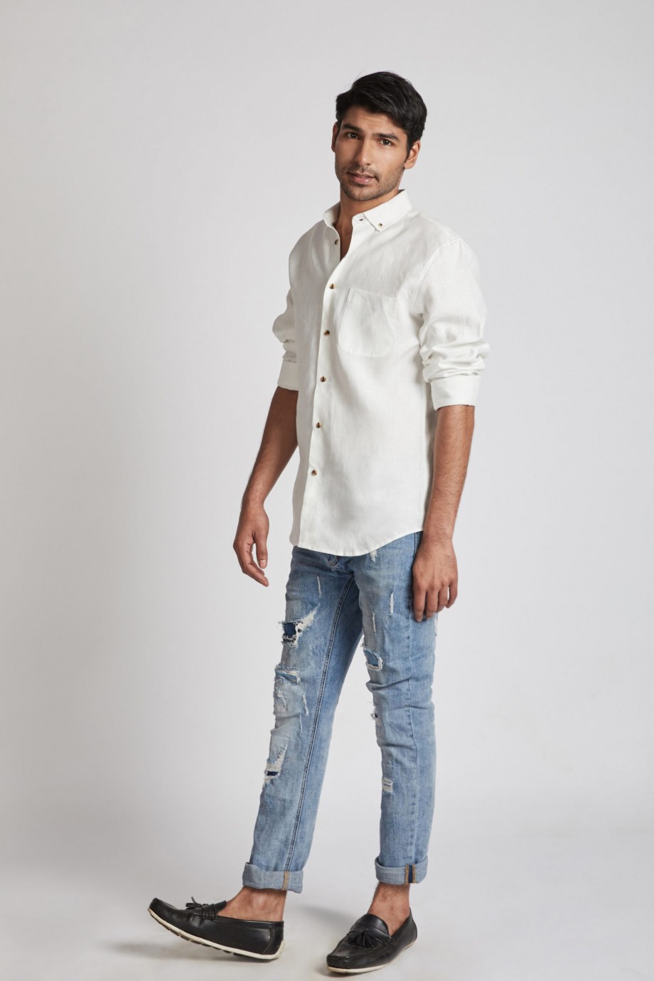 B Label Men's Casual Shirt-- Melange on itsHemp