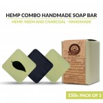 Health Horizons Pack of 3 Soaps (Hemp & Tulsi Neem + All Natural Hemp + Hemp & Activated Charcoal) 50gm on itsHemp