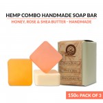 Health Horizons Pack of 3 Soaps (Hemp & Honey + Hemp & Rose, Hemp & Shea Butter) 50 gm on itsHemp