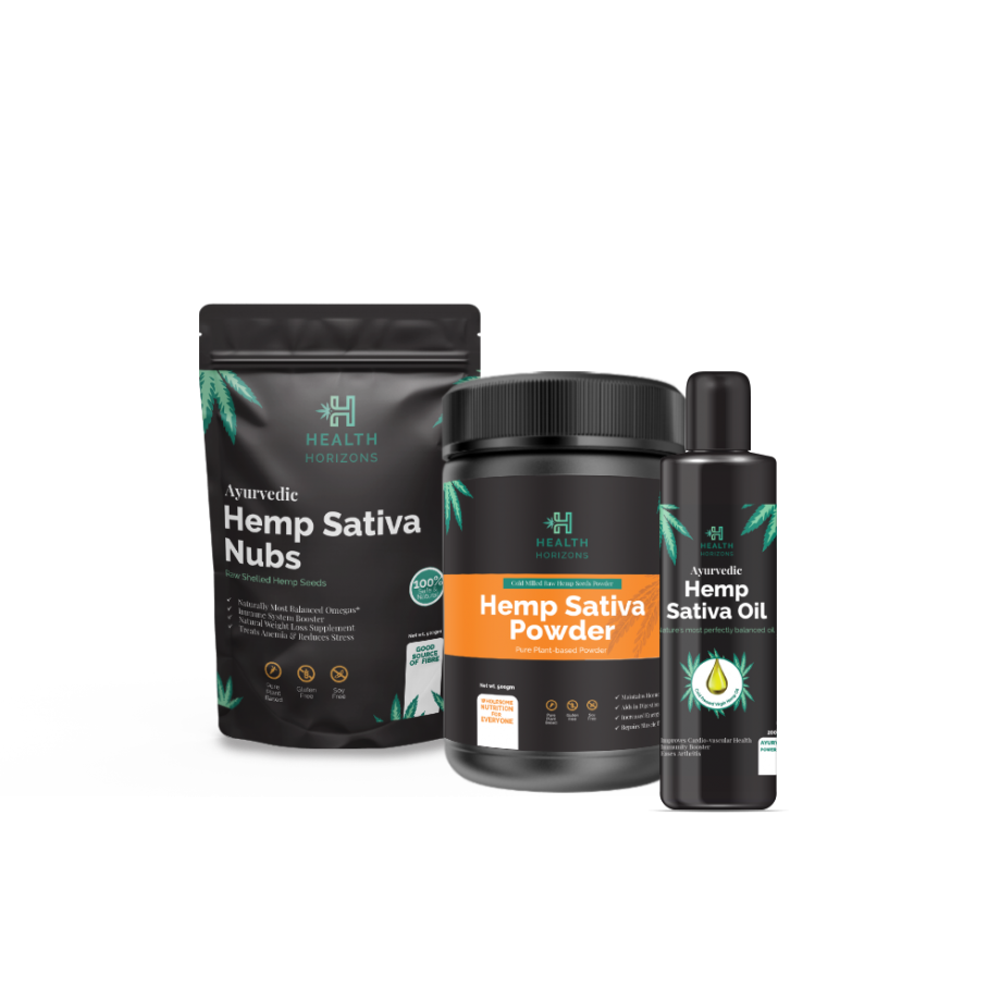 Health Horizons COMBO Super Healthy Pack- Hemp Nubs, Hemp Protein Powder, Sativa Hemp Oil on itsHemp