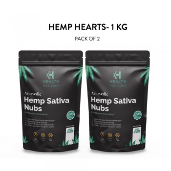 Health Horizons COMBO Pack of 2 Ayurvedic Sativa Raw Hemp Seeds (Hearts) 500gm each on itsHemp