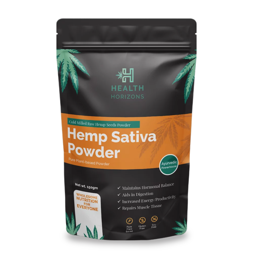 Health Horizons Ayurvedic Sativa Hemp Protein Powder 150gm on itsHemp