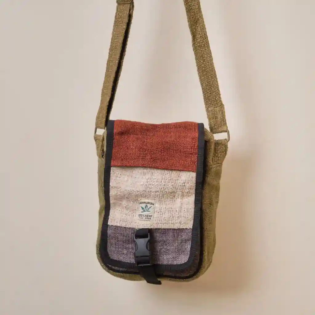 Hemp House All Natural Hemp Sling Bag Multi-Coloured On itsHemp