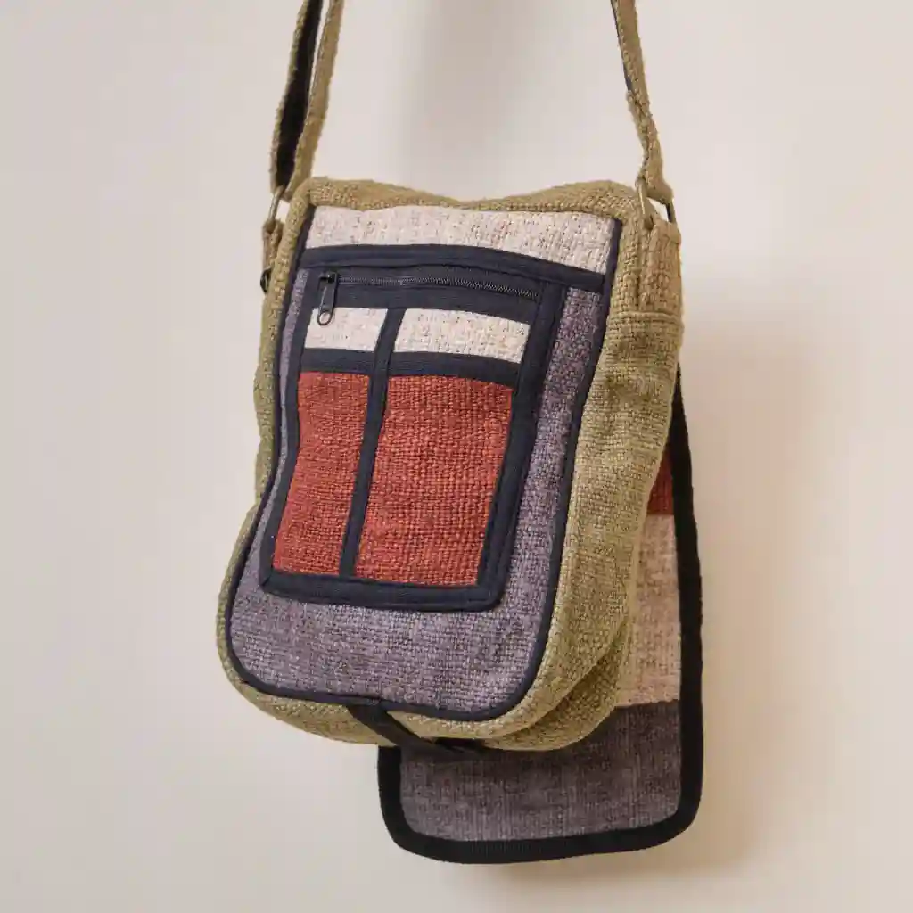 Hemp House All Natural Hemp Sling Bag Multi-Coloured On itsHemp