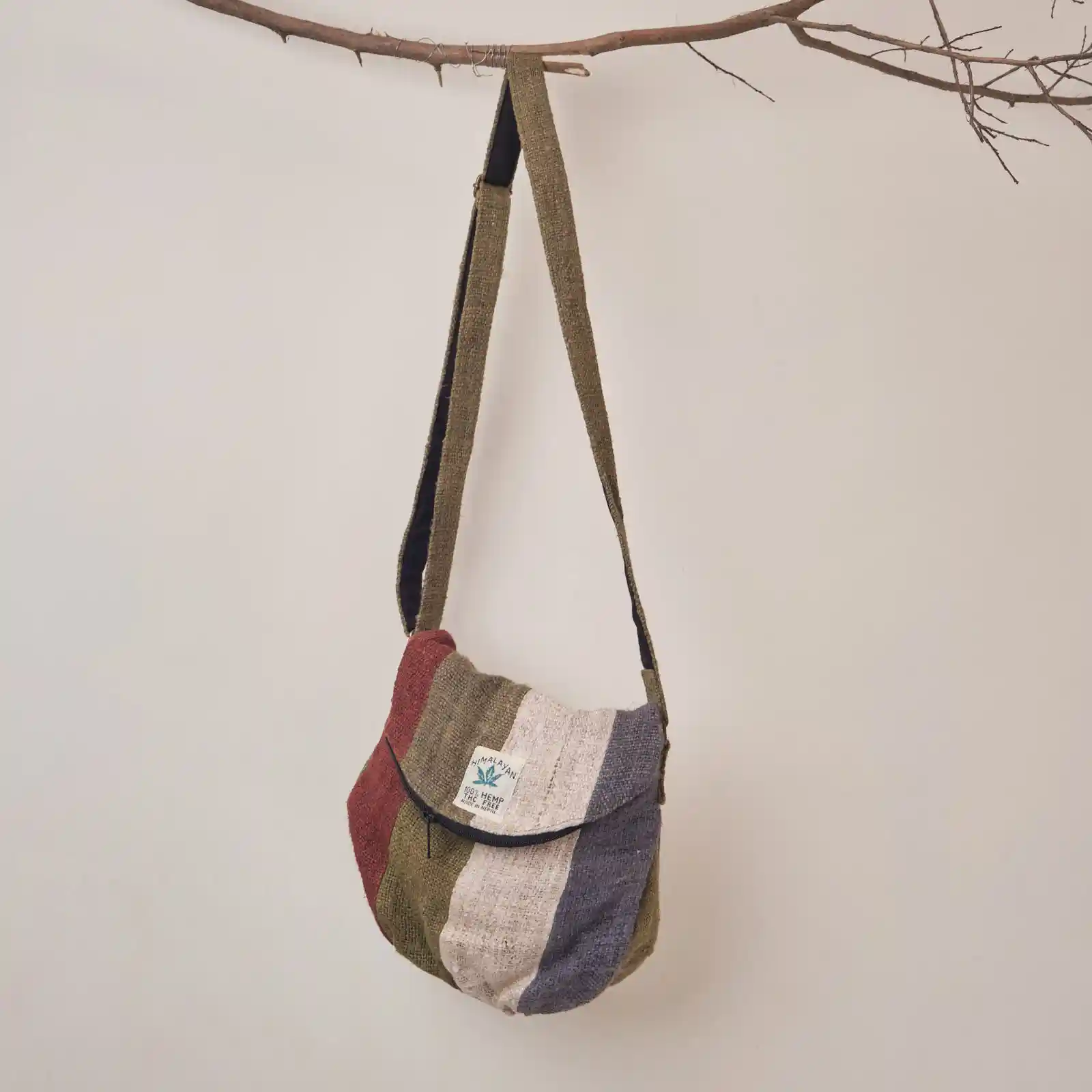 HH003014_1 Hemp House All Natural Hemp Sling Bag with Button/Zip Pocket itsHemp on itsHemp