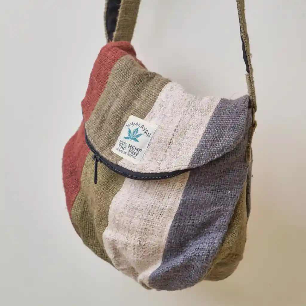 Hemp House All Natural Hemp Sling Bag with Button/Zip Pocket itsHemp on itsHemp