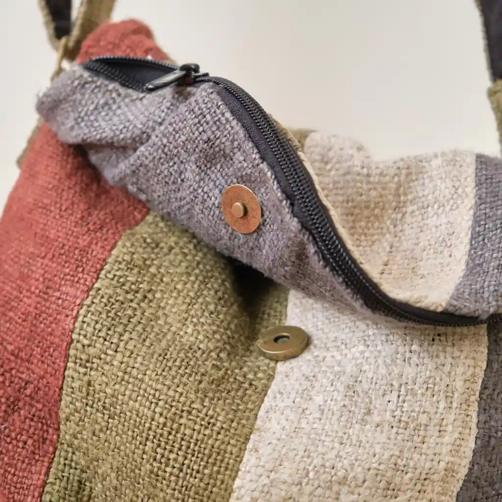 Hemp House All Natural Hemp Sling Bag with Button/Zip Pocket itsHemp on itsHemp