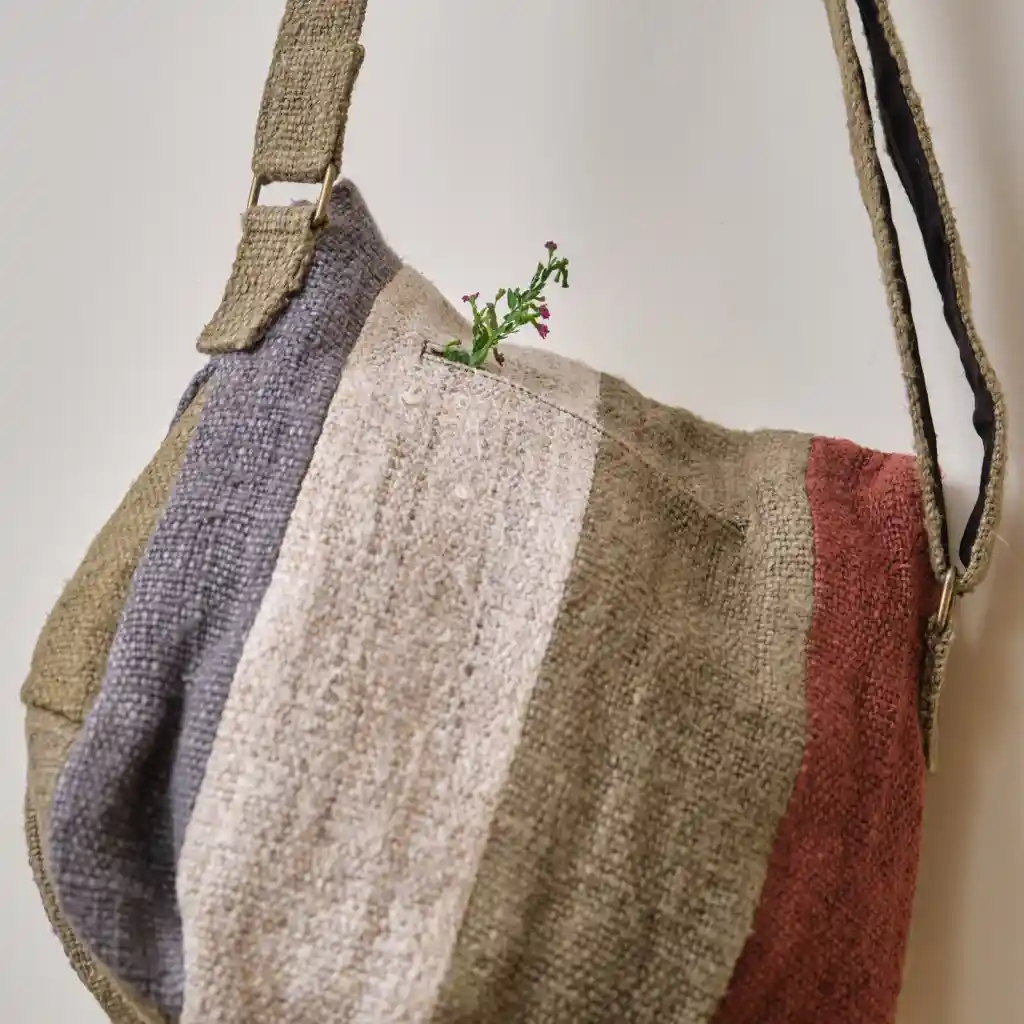 Hemp House All Natural Hemp Sling Bag with Button/Zip Pocket itsHemp on itsHemp