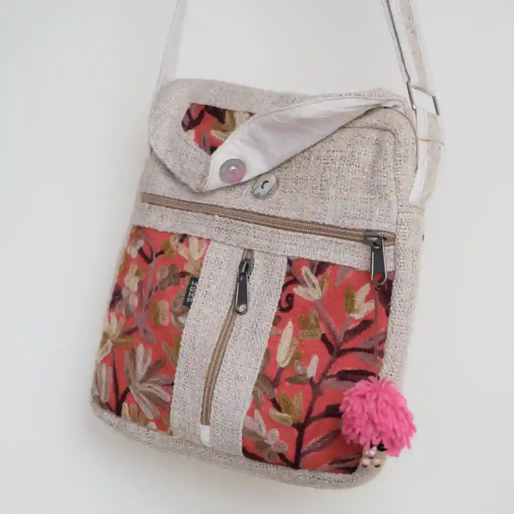 Hemp House All Natural Hemp Sling Bag with Button/Zip Pocket itsHemp on itsHemp