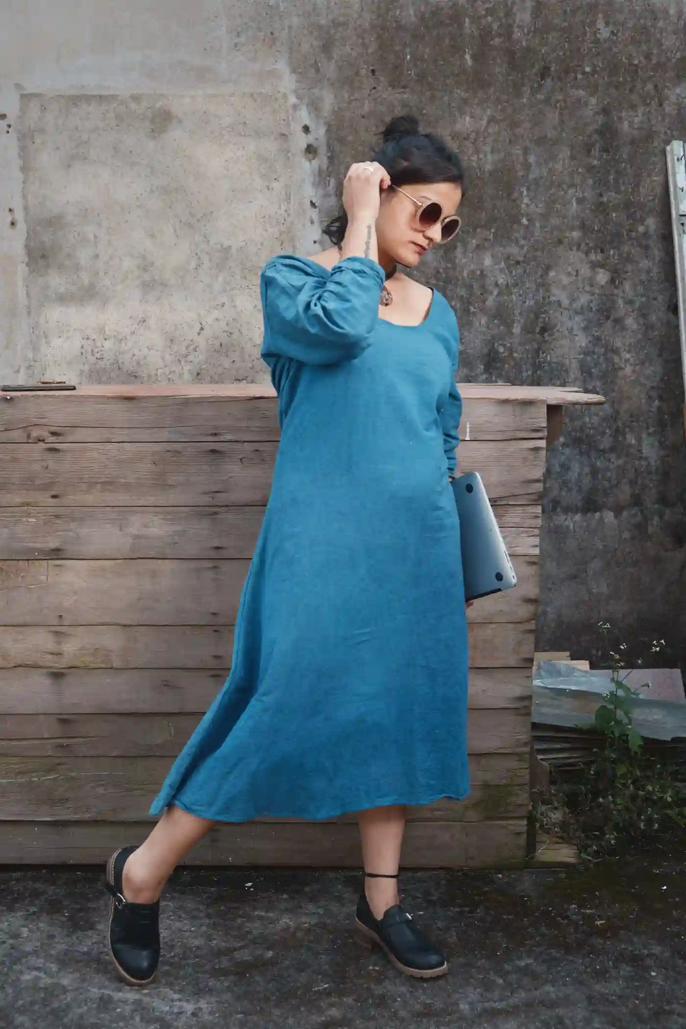 HH003023_1 Hemp House Hemp Cotton Women's Maxi Dress