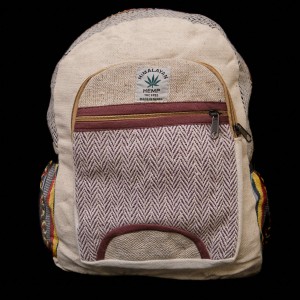 Pouchful Hemp & Cotton 14 inch Backpack (Multicoloured)