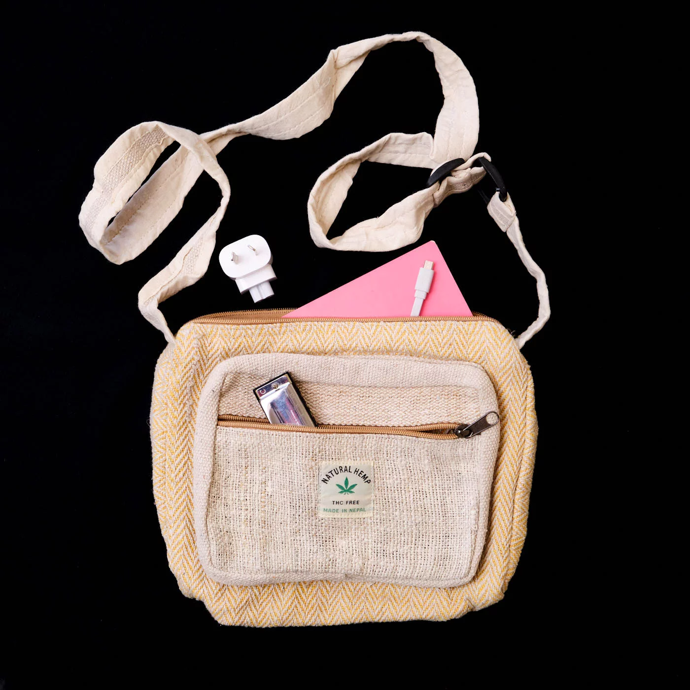 Pouchful Hemp & Cotton Handmade Sling bag on itsHemp