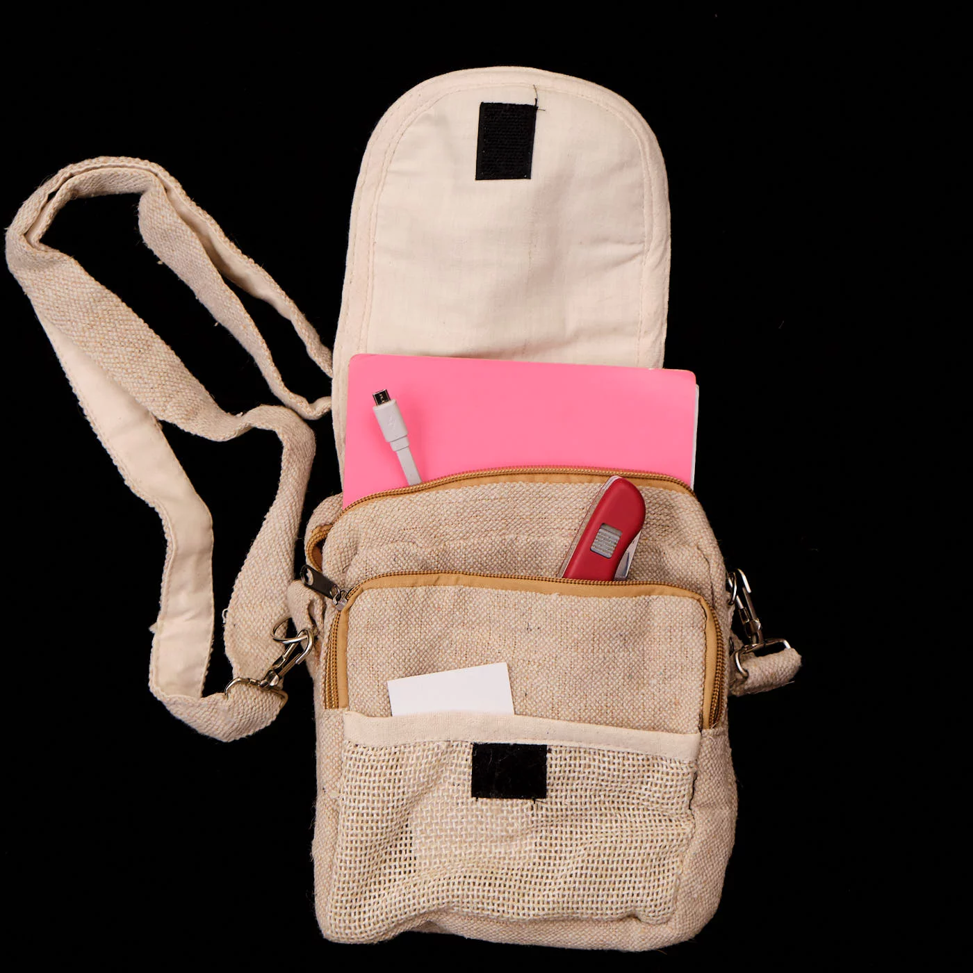 Pouchful Hemp & Cotton Handmade Sling bag on itsHemp