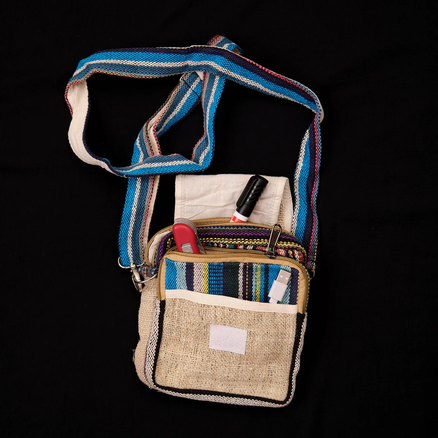 Pouchful Hemp & Cotton Handmade Sling bag on itsHemp