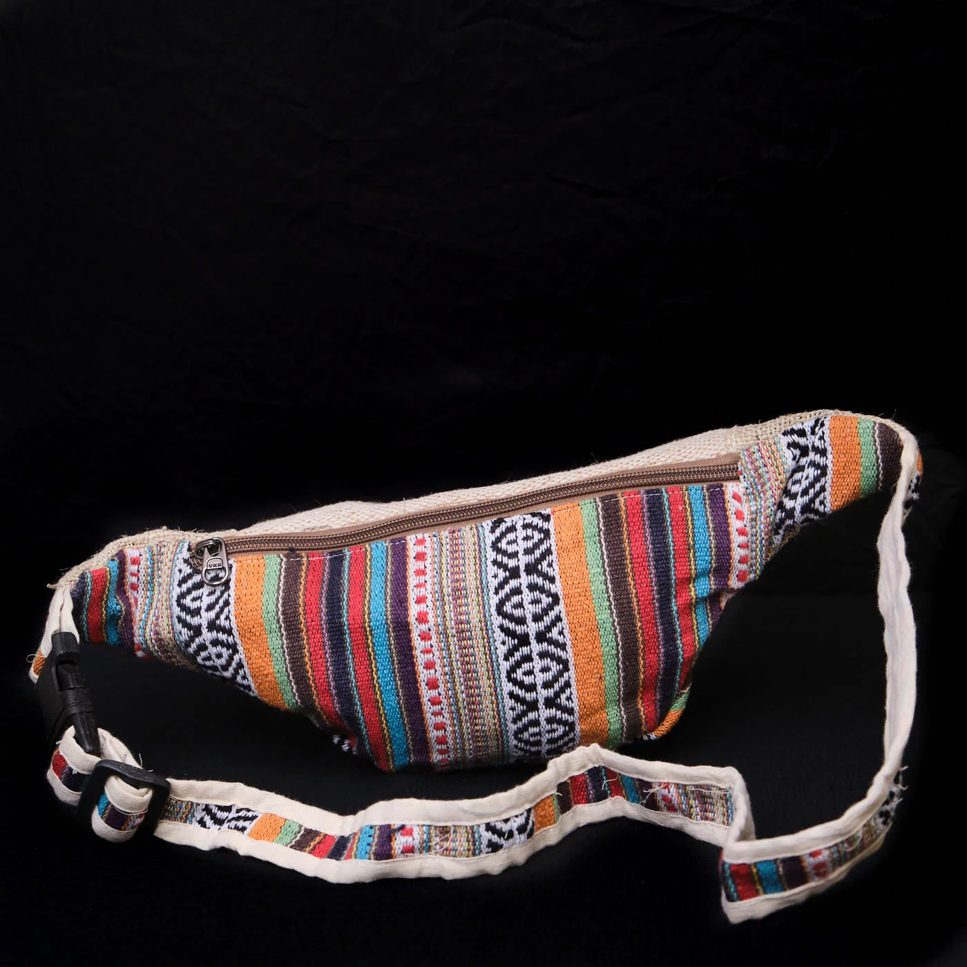 Pouchful Hemp & Cotton Handmade Waist Pouch (Tribal) on itsHemp