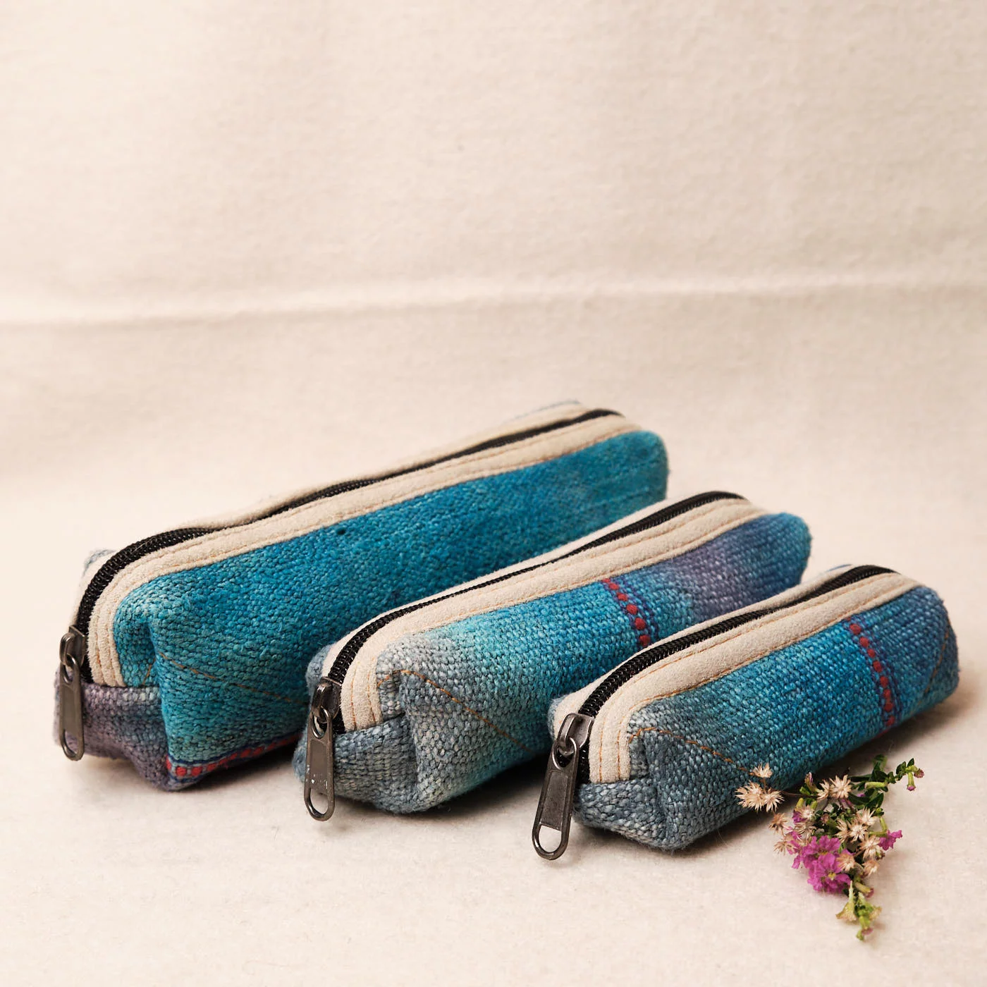 Pouchful All Hemp Handmade Pencil Pouch Set of 3 (Plain) on itsHemp