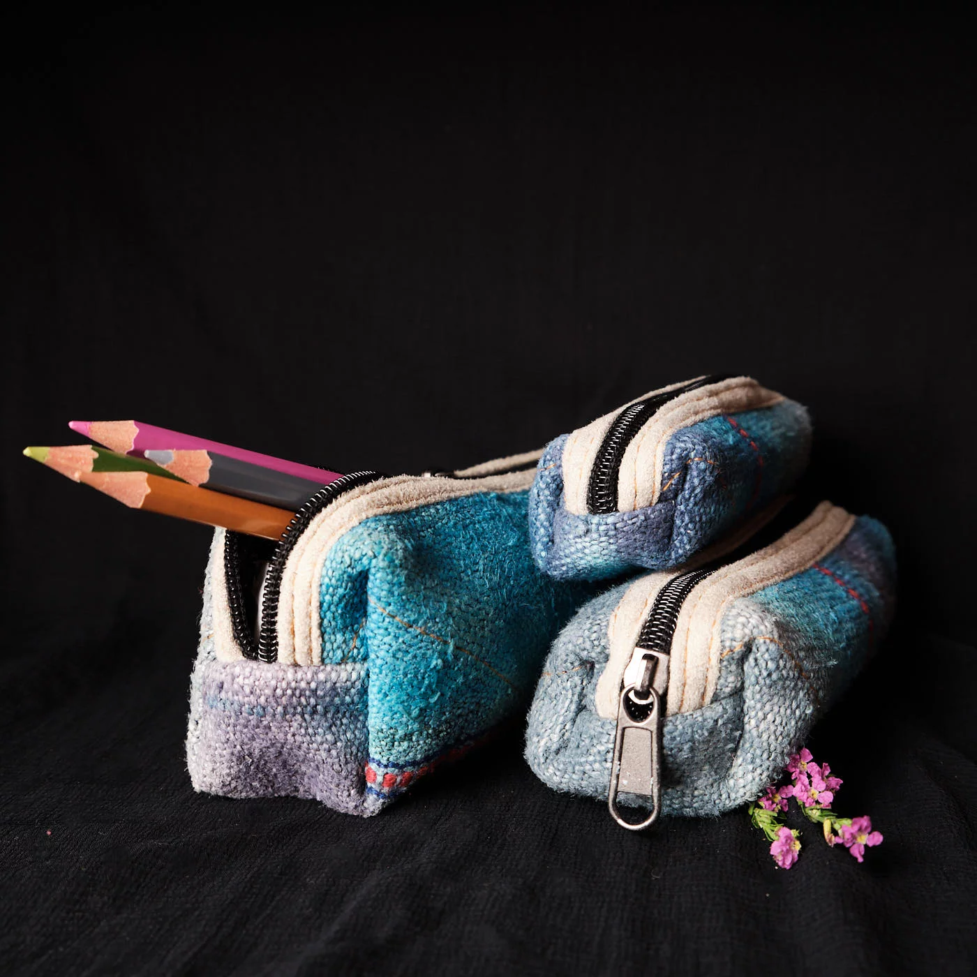 Pouchful All Hemp Handmade Pencil Pouch Set of 3 (Plain) on itsHemp