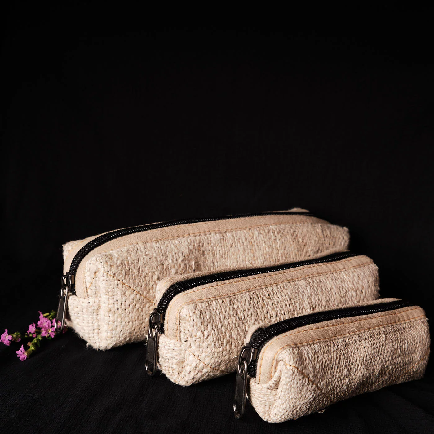 Pouchful All Hemp Handmade Pencil Pouch (Beige) on itsHemp