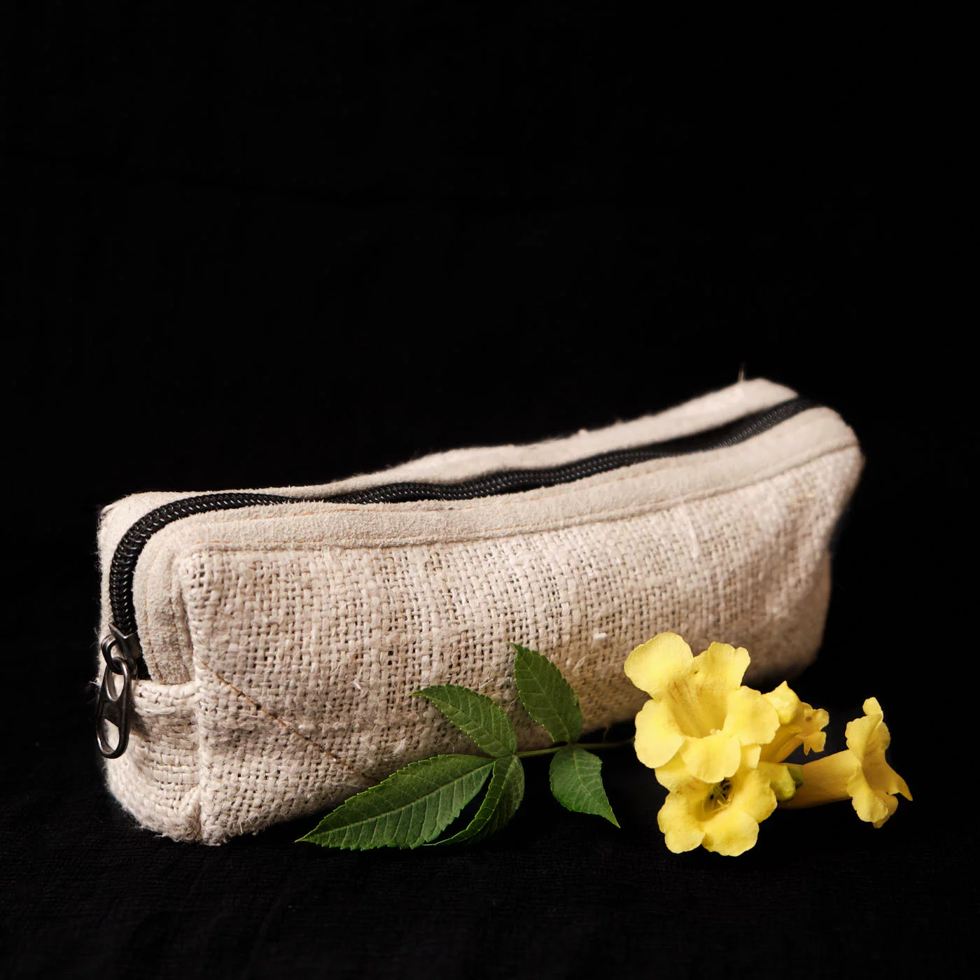 AF008104_1.jpg Pouchful All Hemp Handmade Pencil Pouch (Beige) on itsHemp