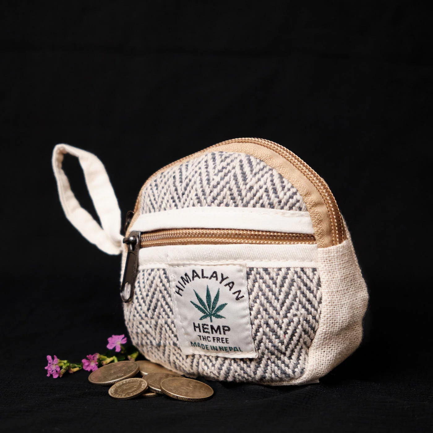 Pouchful Hemp & Cotton Handmade Coin Purse (Round) on itsHemp