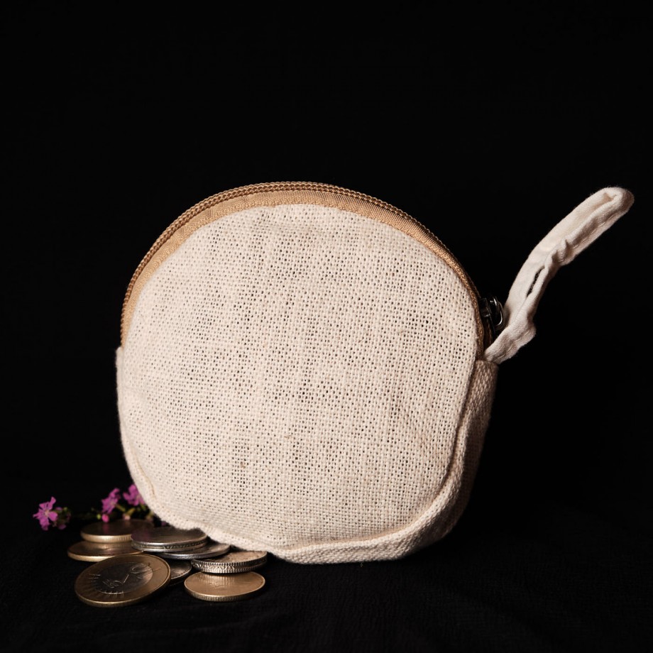 Pouchful Hemp & Cotton Handmade Coin Purse (Round) on itsHemp
