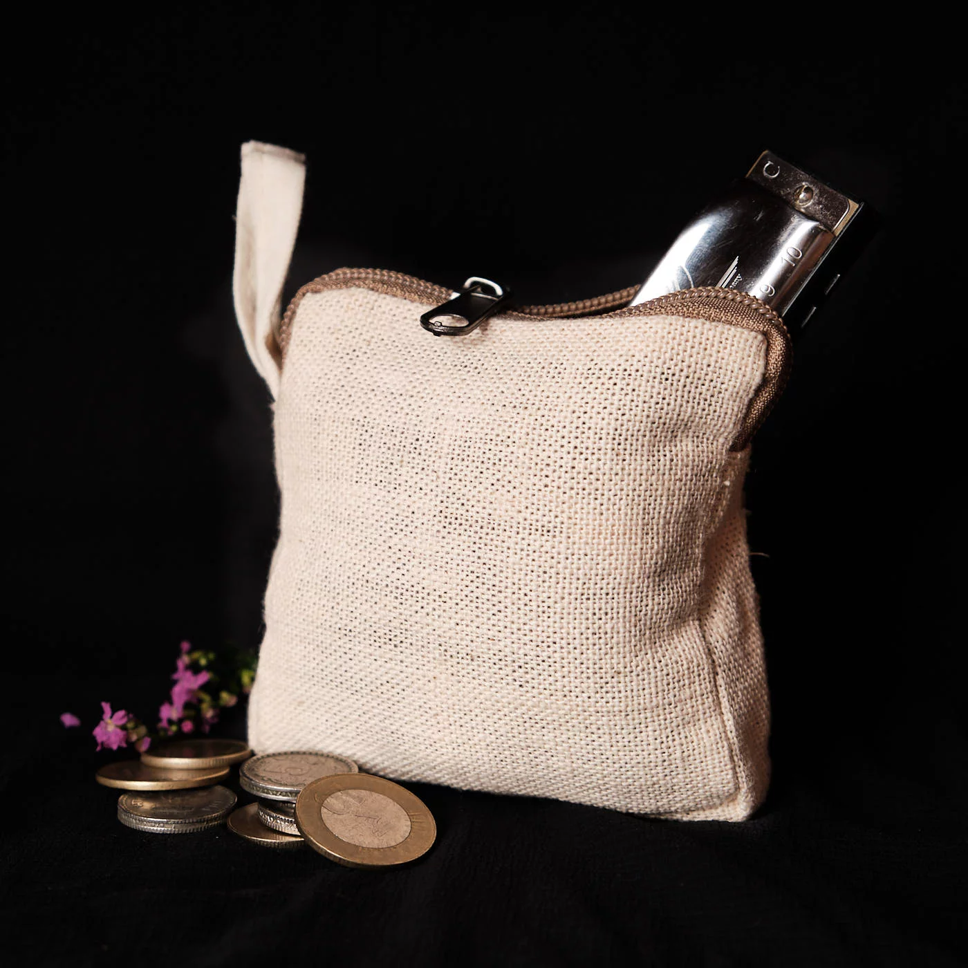 Pouchful All Hemp Handmade Coin Purse (Square) on itsHemp