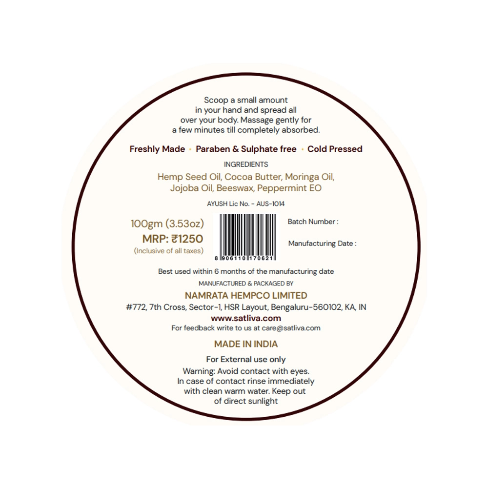 Satliva Soothe and Smooth Body Butter 40g on itshemp.in