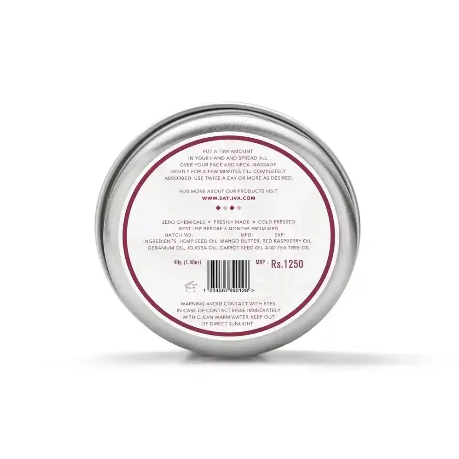Satliva red raspbery face Cream on itsHemp
