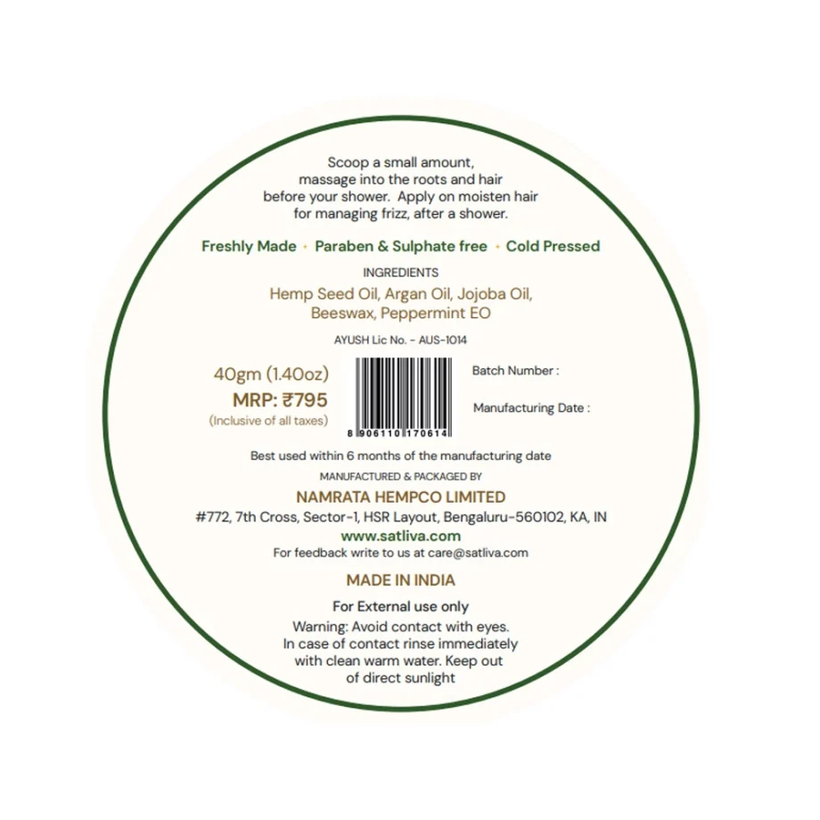 Satliva ChillTress Hair Cream 40g on itshemp.in