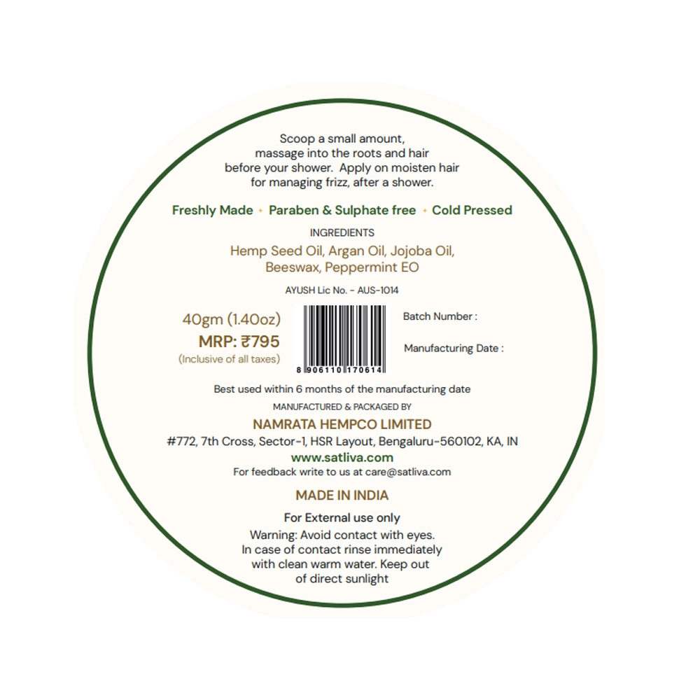 Satliva ChillTress Hair Cream 40g on itshemp.in