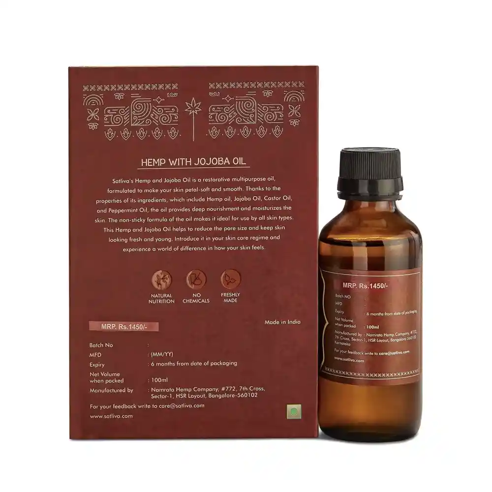 Satliva Hemp with jojoba face & body oil on itsHemp