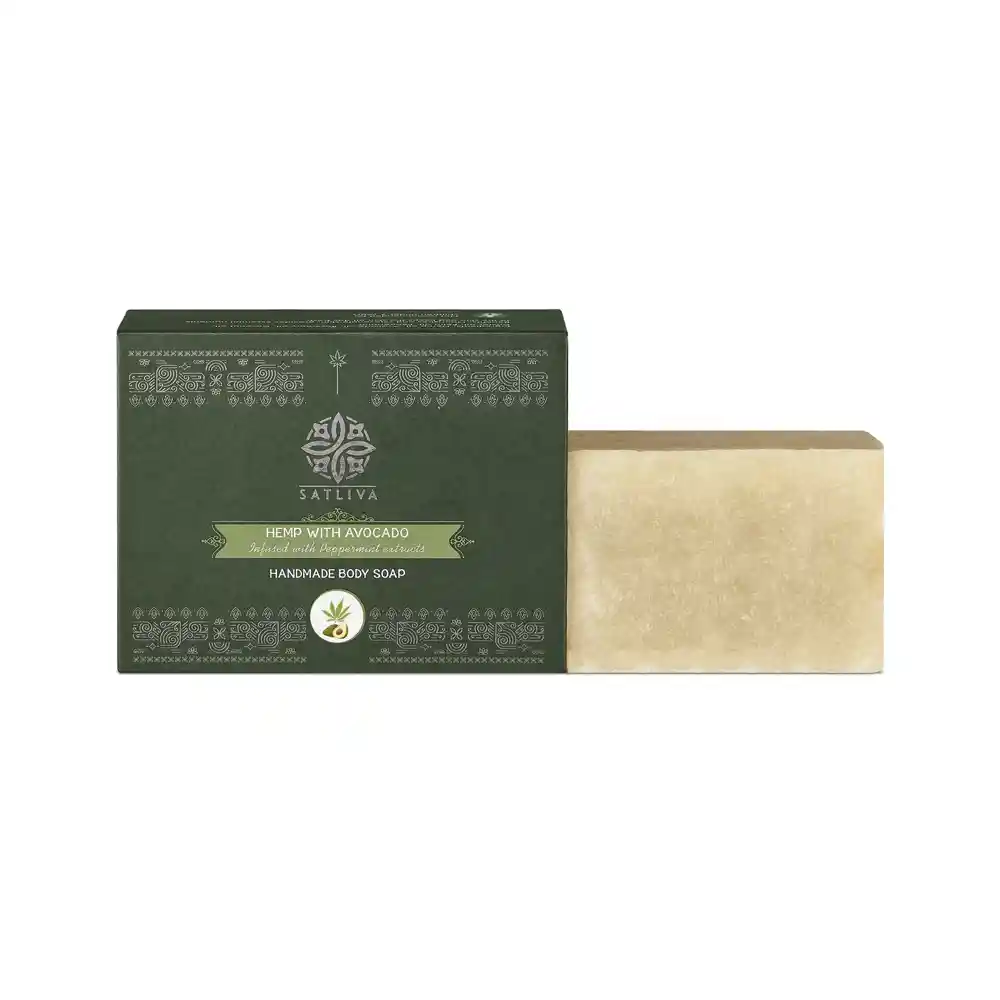 Satliva hemp with argan handmade body soap bar on itsHemp