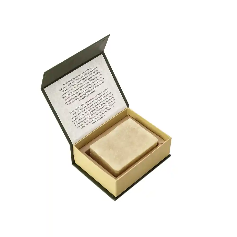 Satliva hemp with argan handmade body soap bar on itsHemp