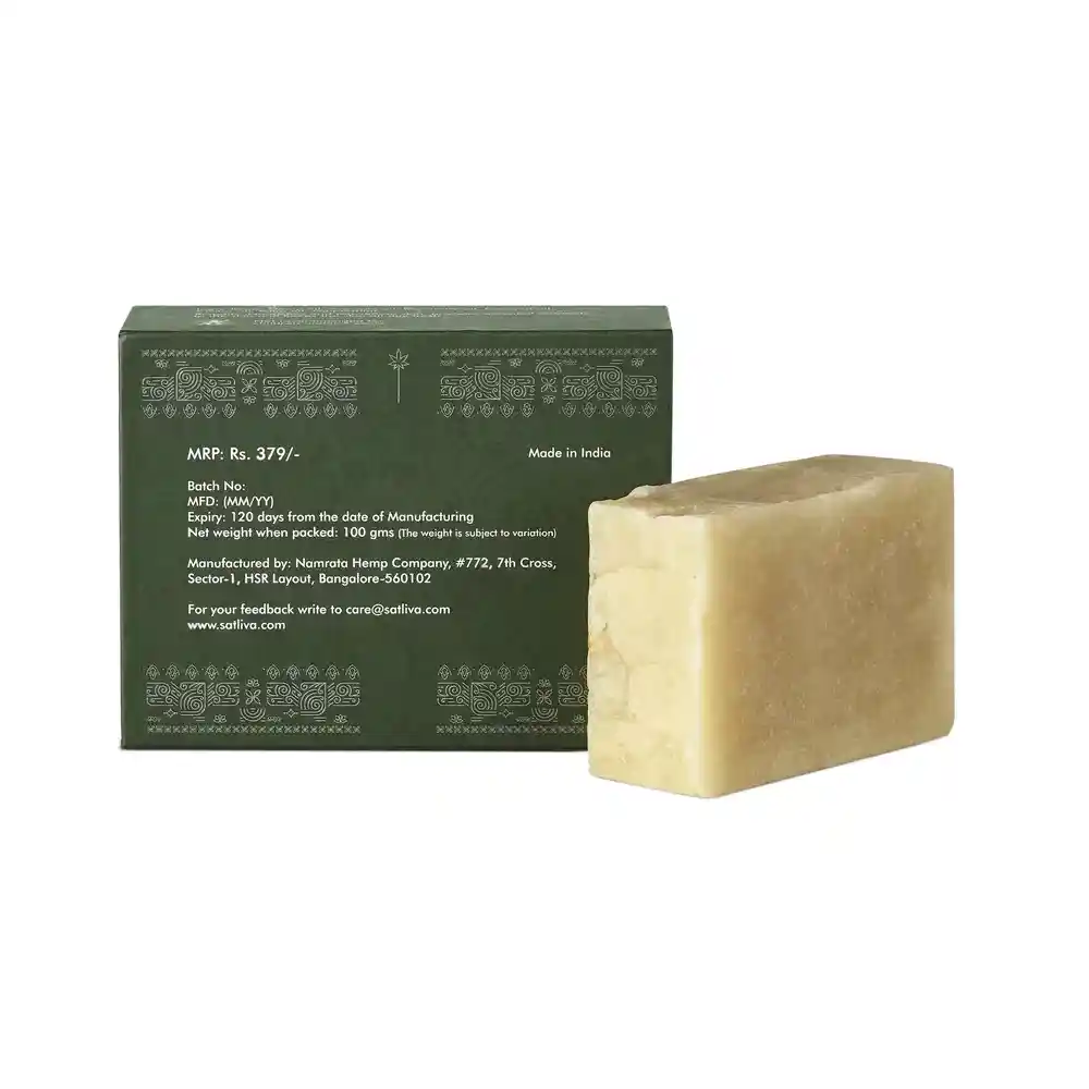 Satliva hemp with argan handmade body soap bar on itsHemp