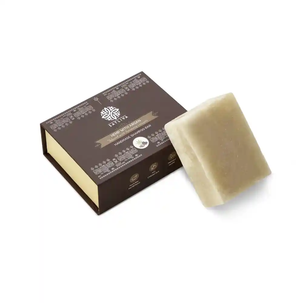Satliva hemp with argan handmade shampoo bar on itsHemp