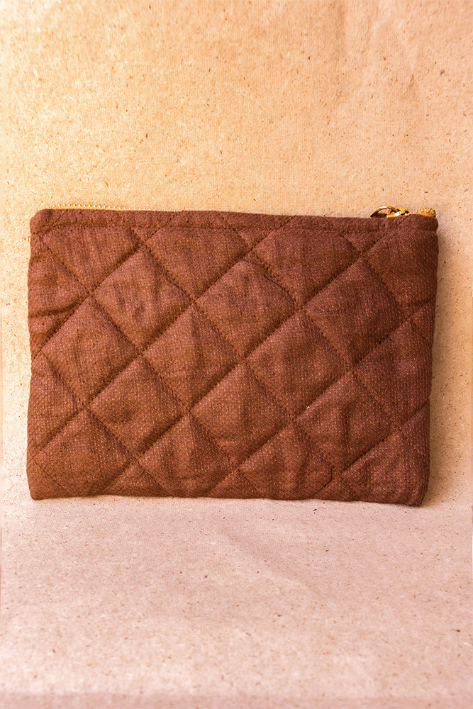Hemis Quilted Pouch (Brown) on itsHemp
