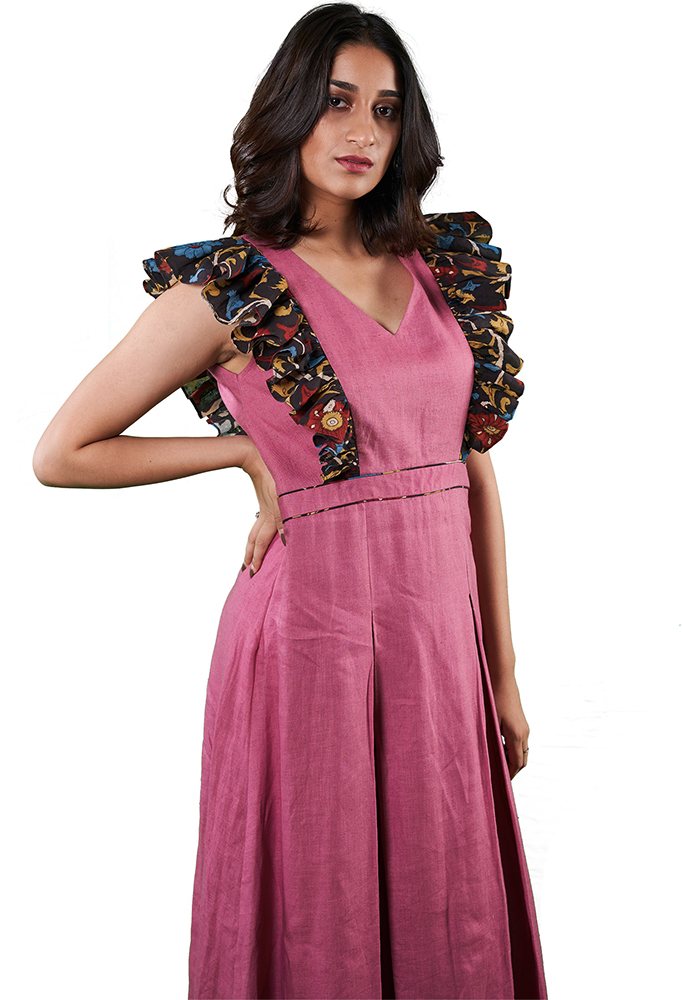 Hemis Altai Hand Painted Kalamkari Maxi Dress on itsHemp