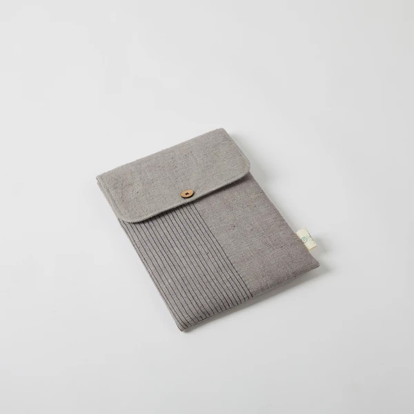 B Label Foldable Laptop Sleeve - Grey on itsHemp