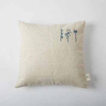 B Label Aari Embroidered Cushion Cover - Off White on itsHemp