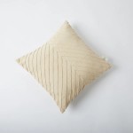 B Label Pleated Cushion Cover - Off White on itsHemp