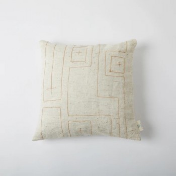 B Label Labyrinth Twined Cushion Cover - Off White on itsHemp