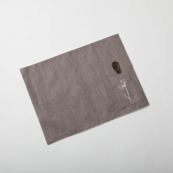 B Label Floral Table Mat - Grey on itsHemp