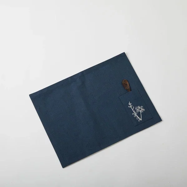 B Label Floral Table Mat - Navy on itsHemp