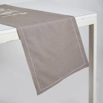 B Label Floral Table Runner - Grey on itsHemp
