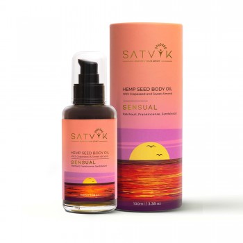 Satvik Sensual Organic Hemp Seed Face and Body Oil, 100 ml on itsHemp