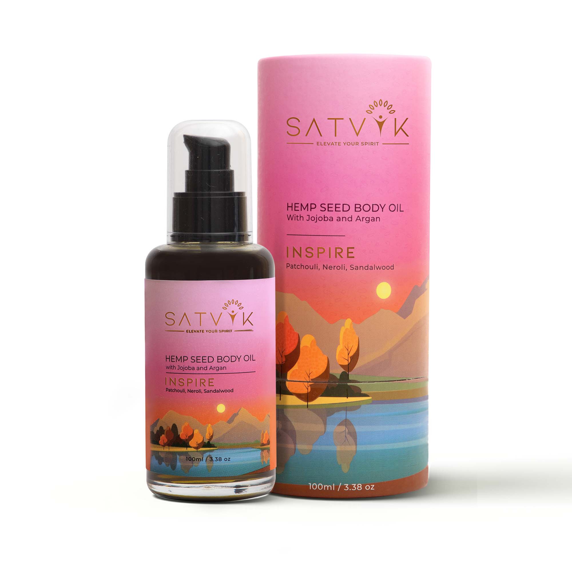 Satvik Inspire Organic Hemp Seed Face and Body Oil, 100 ml on itsHemp