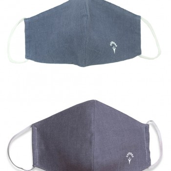 Satvik Hemp Cotton Mask-INDIGO/ AQUA (Pack of two) on itsHemp