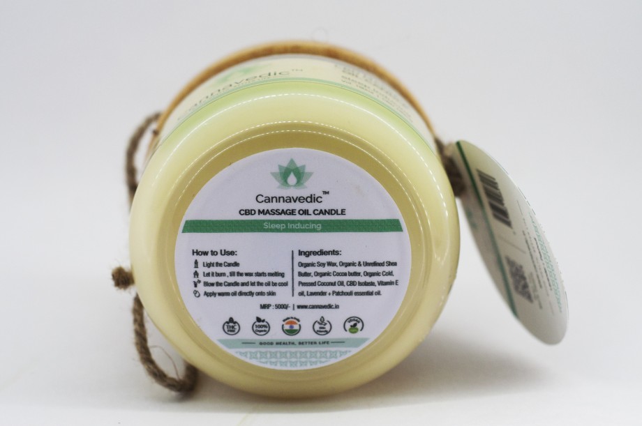 Cannavedic CBD Massage Oil Candle on itsHemp