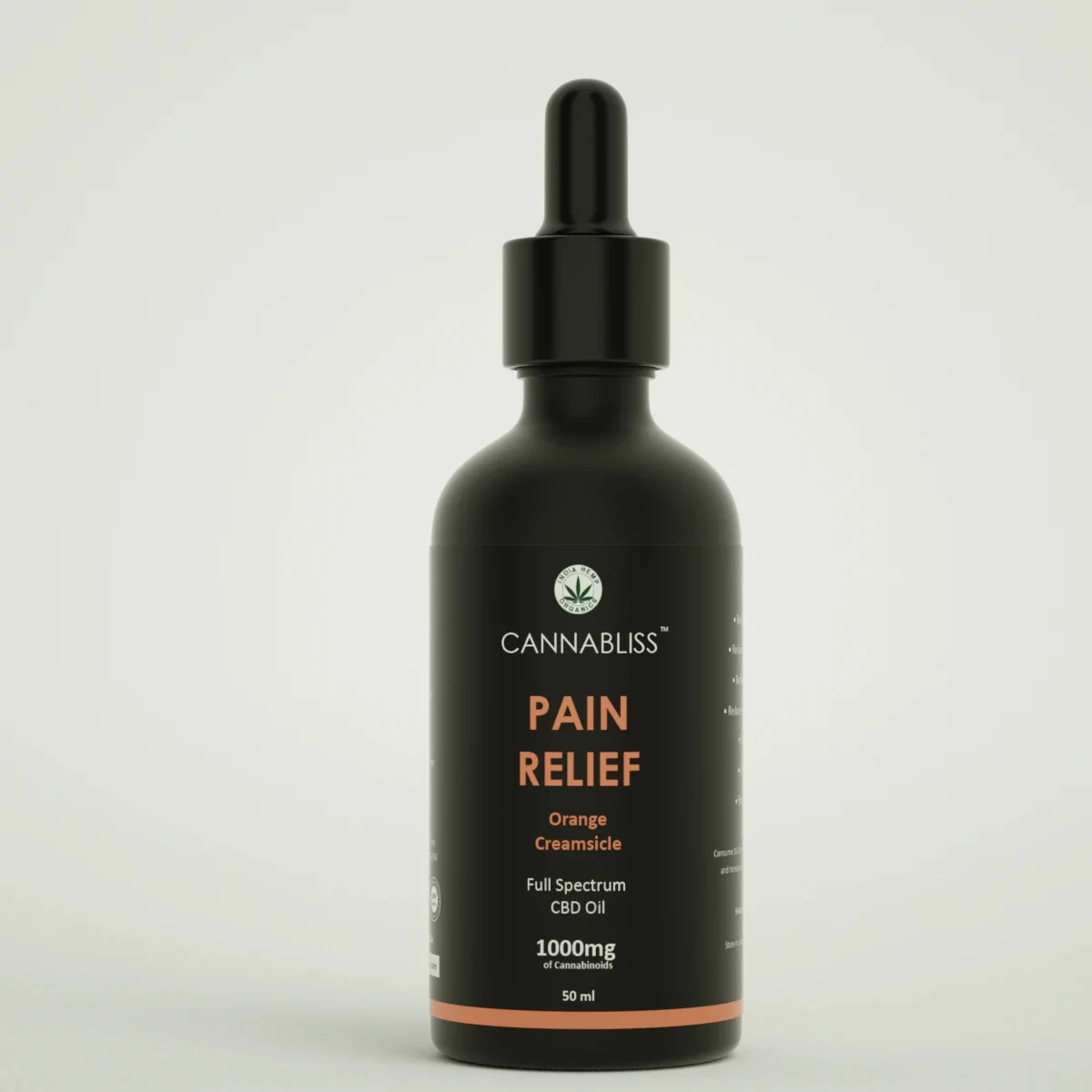 India Hemp Organics CannaBliss- Pain Relief 600mg (30ml) on itsHemp
